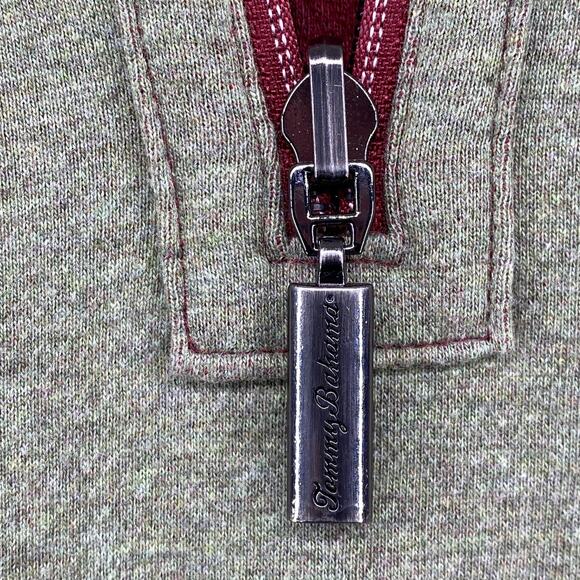 TOMMY BAHAMA Sweater M Mens Flip Side Pro Abaco Reversible 1/4 Zip Pullover Red - Picture 13 of 16
